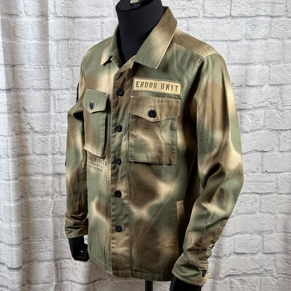 Disney Star Wars Rebel Commando Endor Unit Men's Camo Jacket Small Lucasfilm NWT - Picture 2 of 16